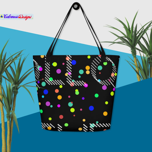 FOLLOW THE DOTS, All-Over Print Large Tote Bag