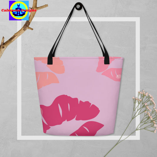 Valentines Lips-Designer,  All-Over Print Large Tote Bag