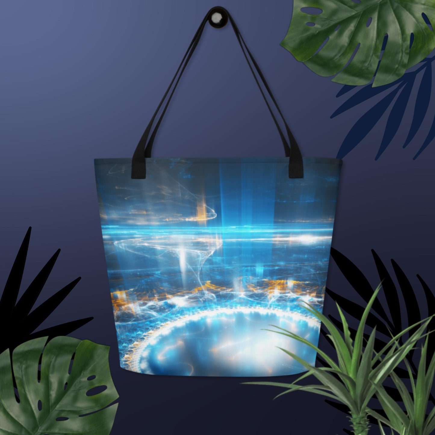 Alien City Lights,  All-Over Print Large Tote Bag