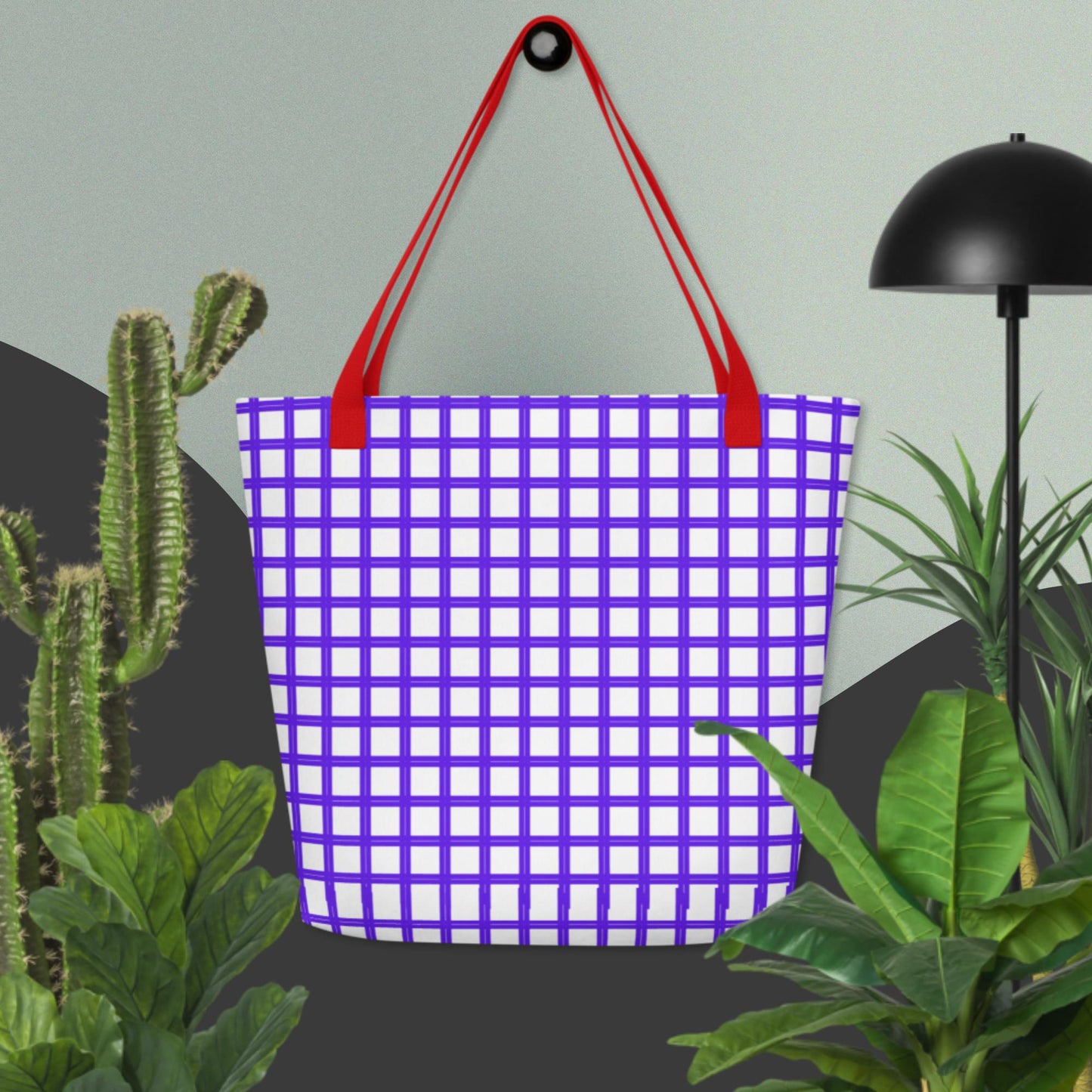 Grid Lines, Calmness Designs  All-Over Print Large Tote Bag