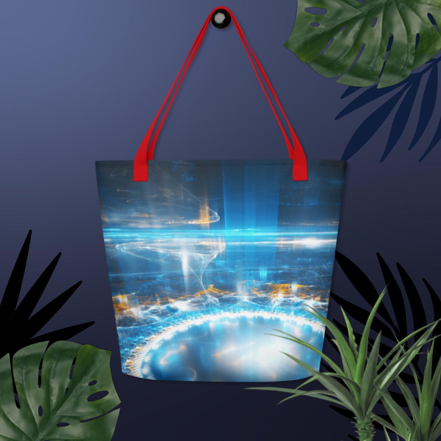 Alien City Lights,  All-Over Print Large Tote Bag