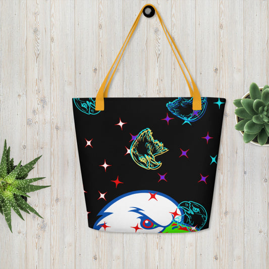 BALD-HEAD EAGLE, STARS,, All-Over Print Large Tote Bag