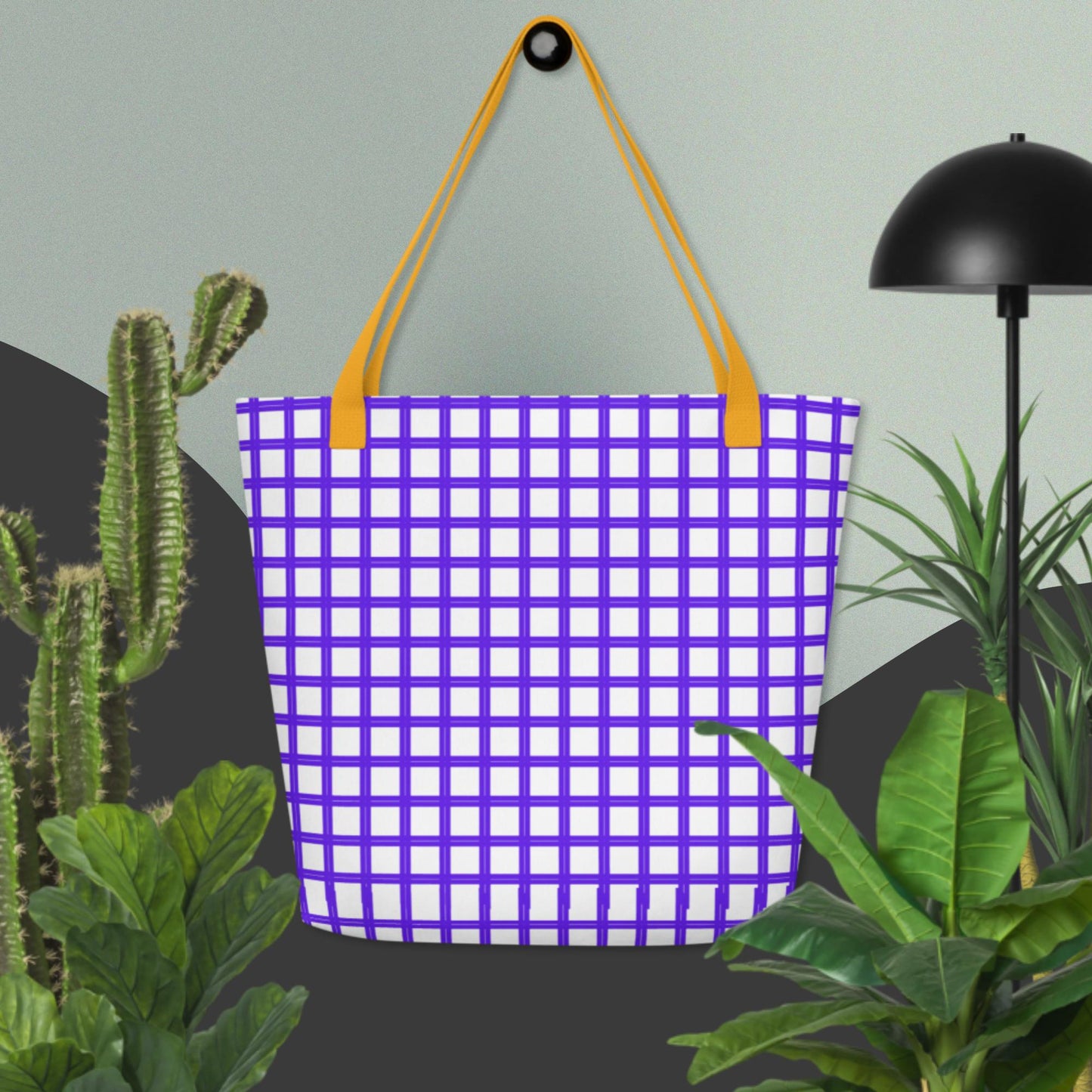 Grid Lines, Calmness Designs  All-Over Print Large Tote Bag