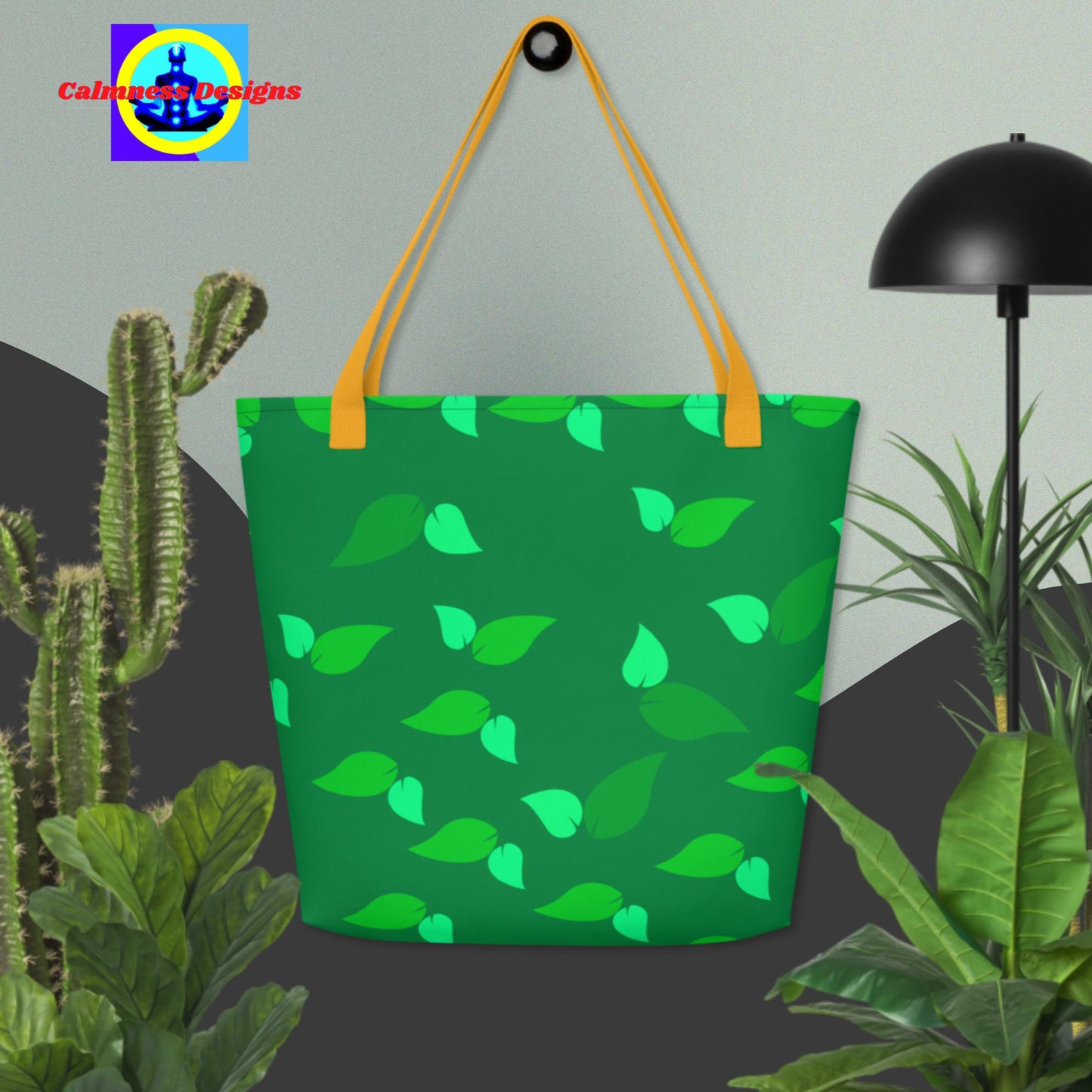 Beautiful Green Leaves,   All-Over Print Large Tote Bag