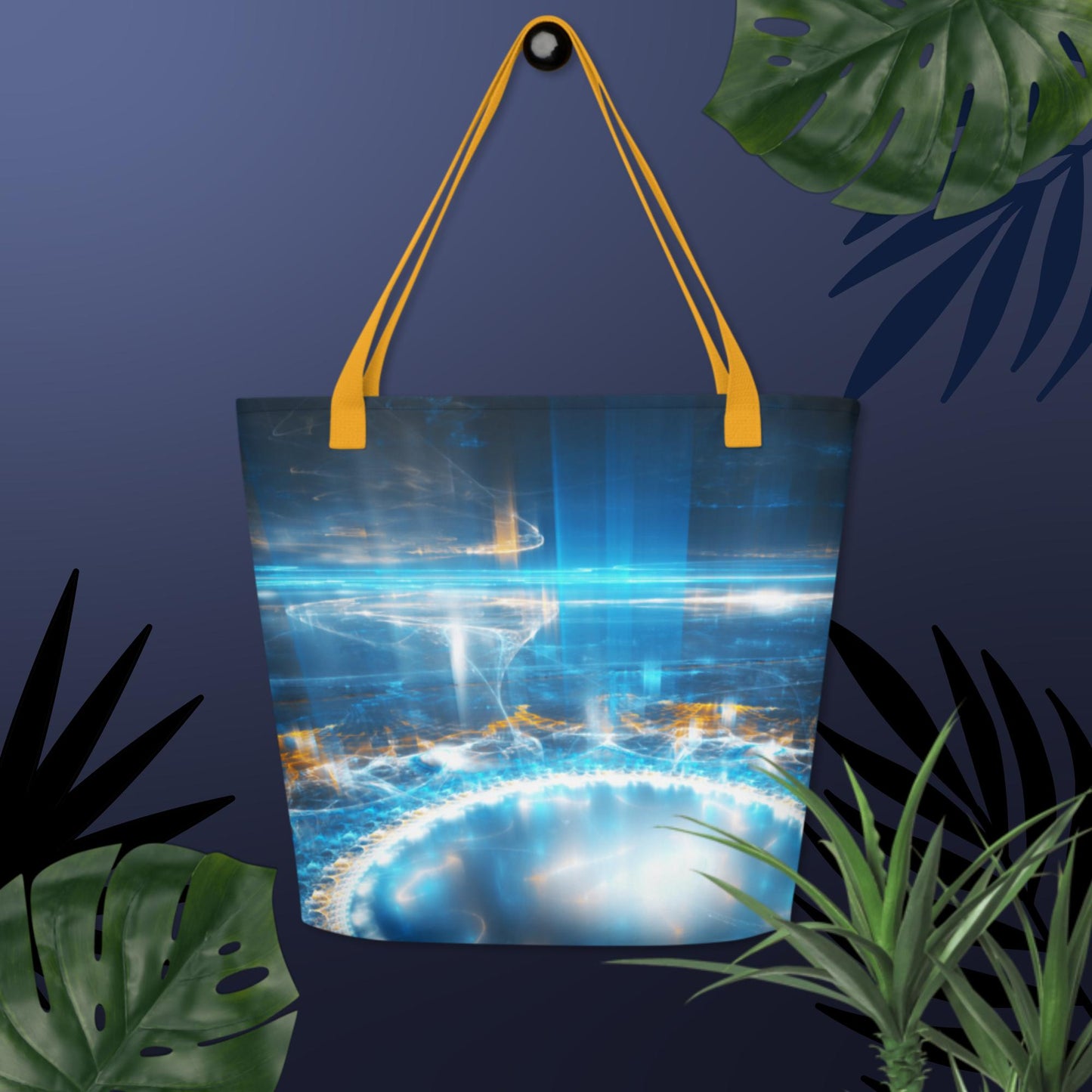 Alien City Lights,  All-Over Print Large Tote Bag