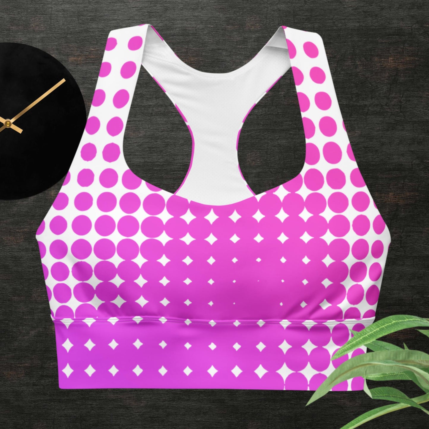 Halftone Gradient Square, Longline sports bra