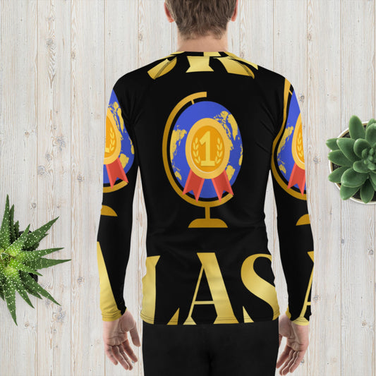 World Class, Golden, Crowns, Trophies, Number 1, Men's Rash Guard