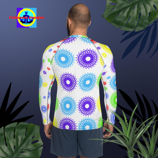 Mandala Round Objects,   Men's Rash Guard