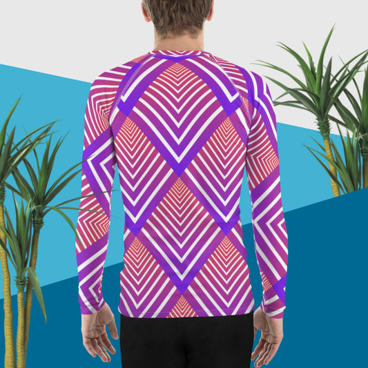 Modular Abstract Pattern-01,  Men's Rash Guard