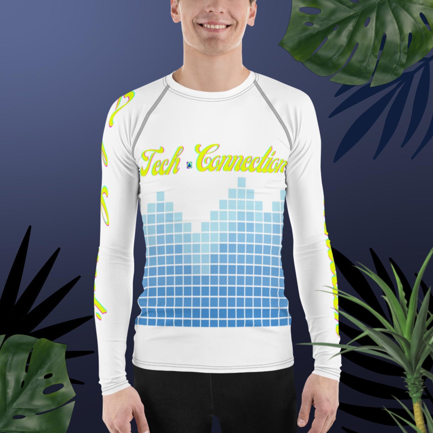 Square Tech-Connections,   Men's Rash Guard