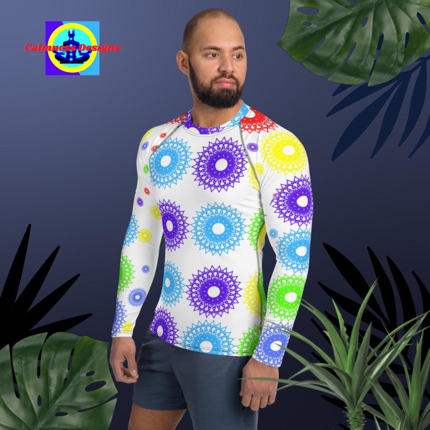 Mandala Round Objects,   Men's Rash Guard