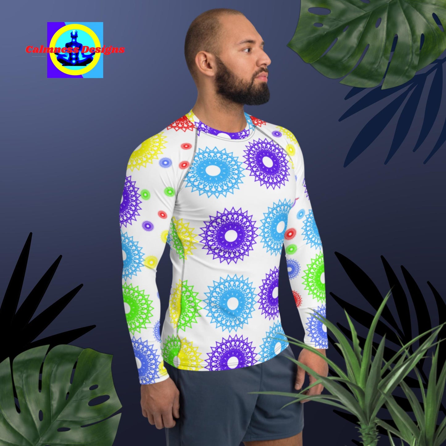 Mandala Round Objects,   Men's Rash Guard