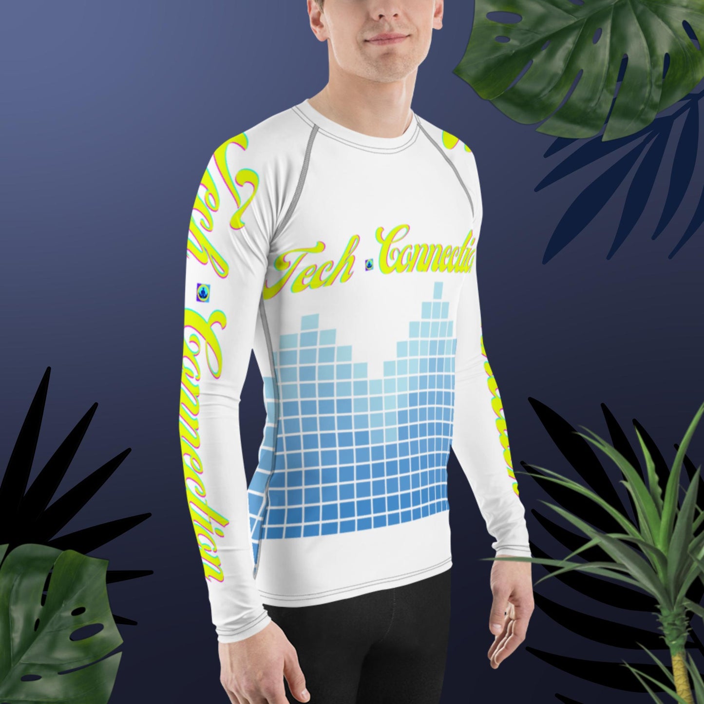 Square Tech-Connections,   Men's Rash Guard