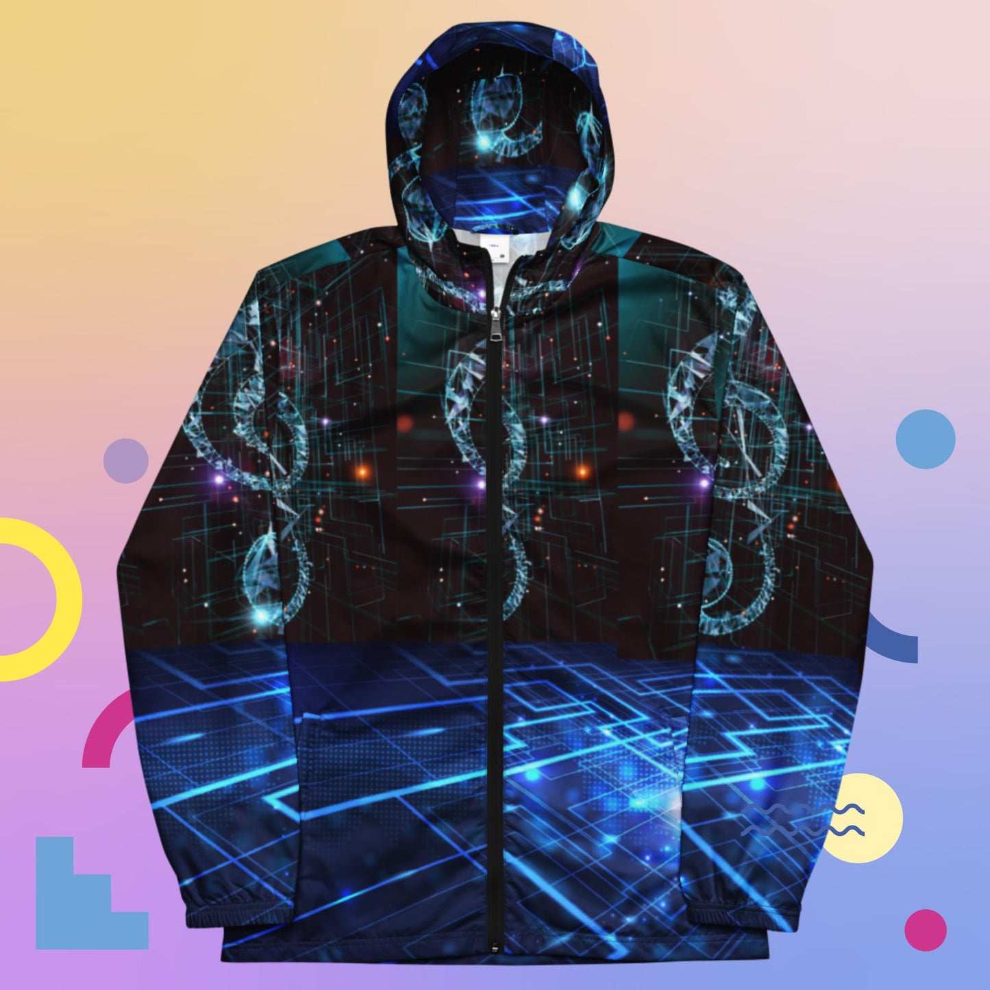 3D Digital Cloud Music Technology,  Men’s windbreaker