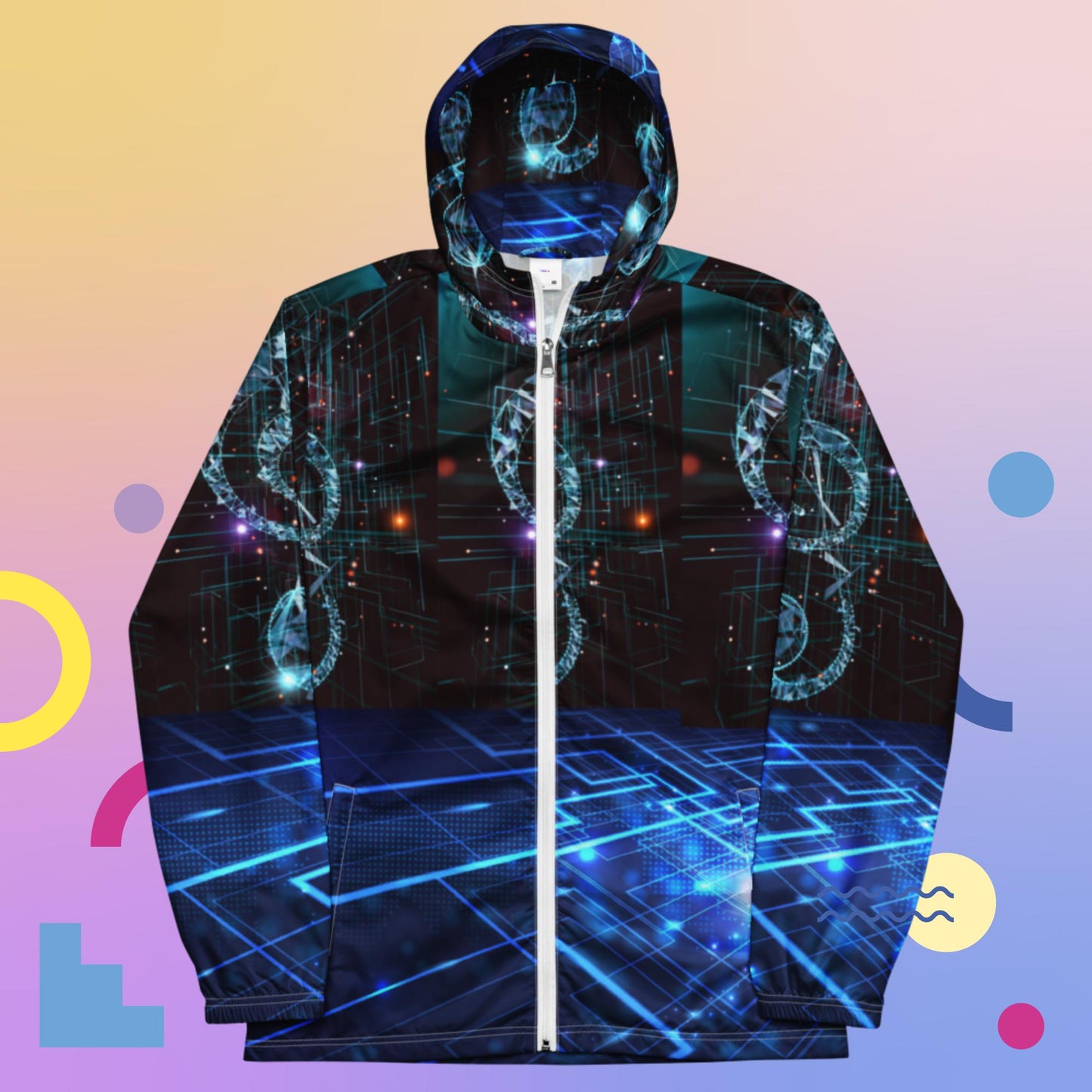 3D Digital Cloud Music Technology,  Men’s windbreaker