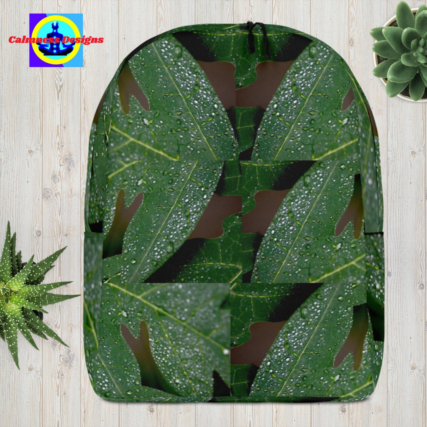 Wet Hydrangea Leaves,  Minimalist Backpack