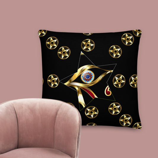 Gold Eye of Horus, Golden, eye, magic gold star, Premium Pillow