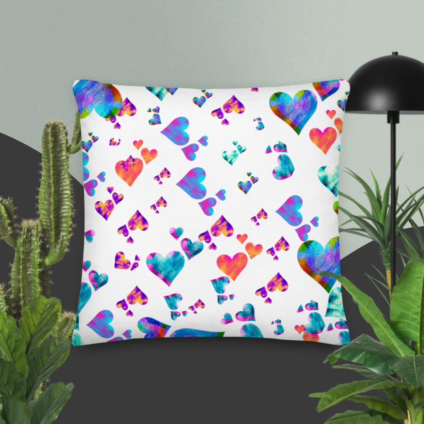 Static Hearts,  Premium Pillow