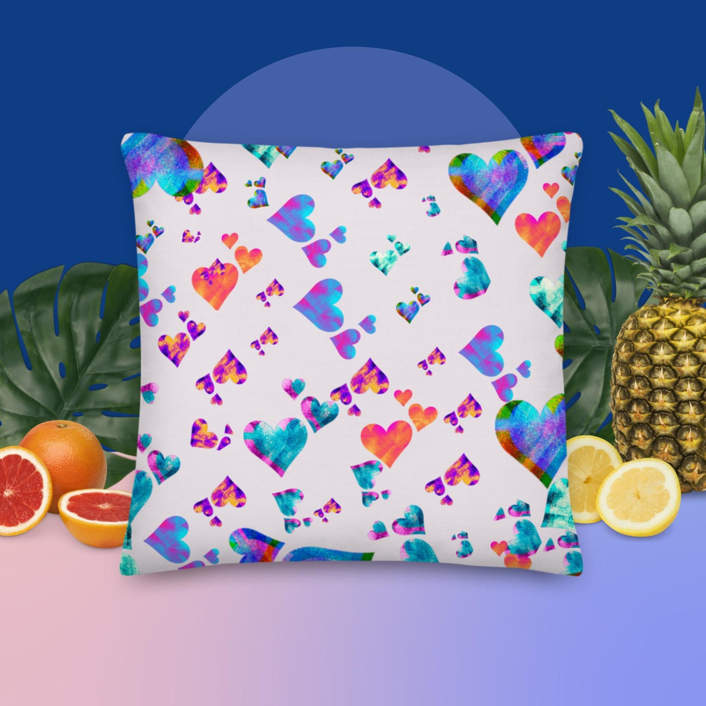 Static Hearts,  Premium Pillow