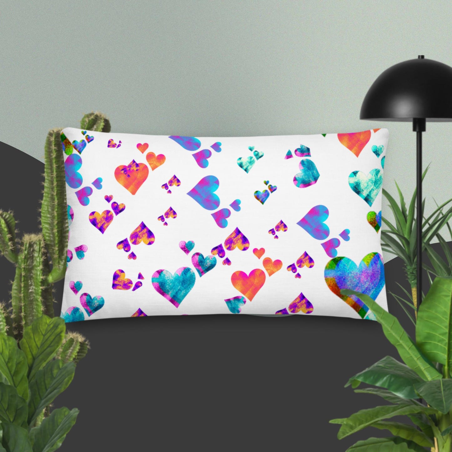 Static Hearts,  Premium Pillow