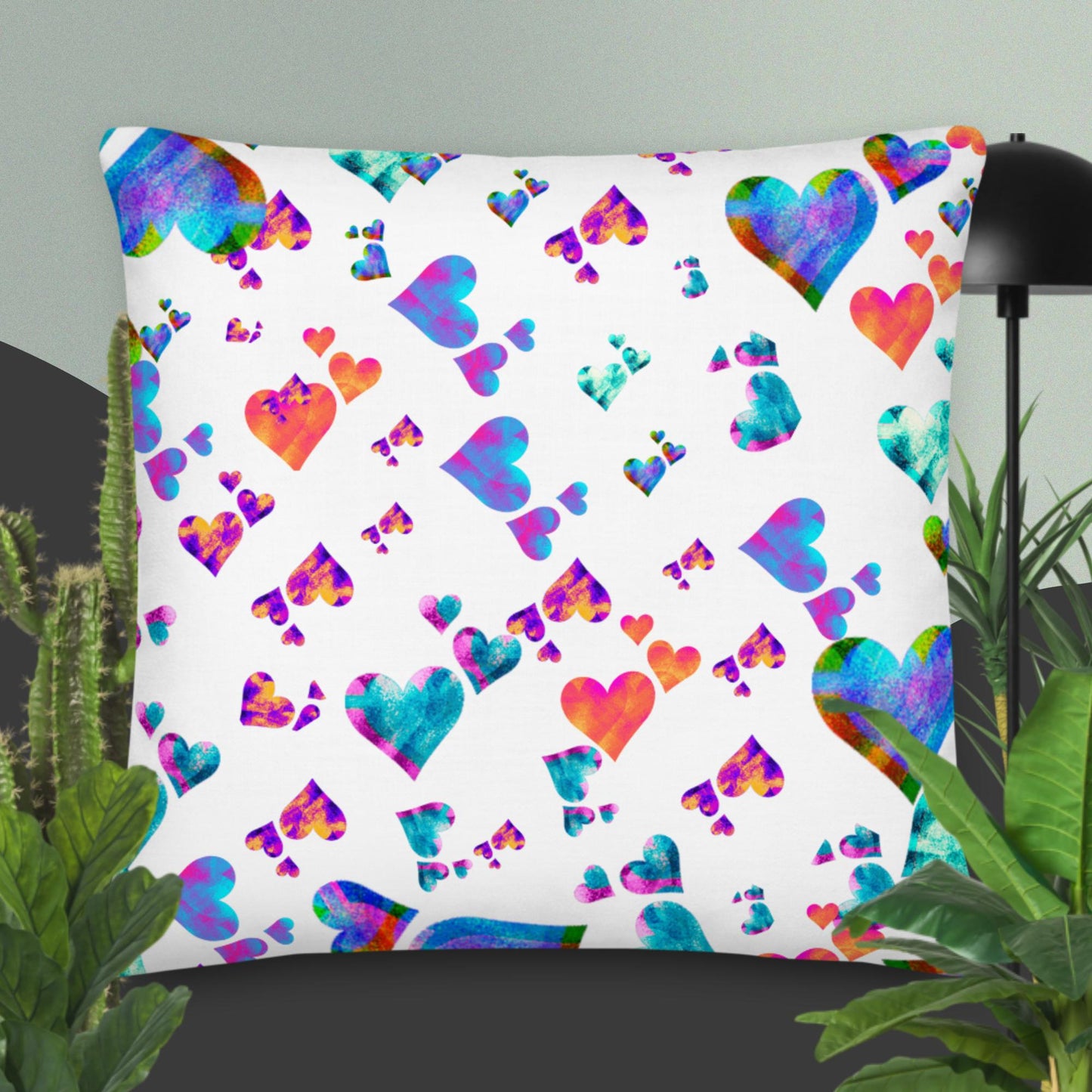 Static Hearts,  Premium Pillow