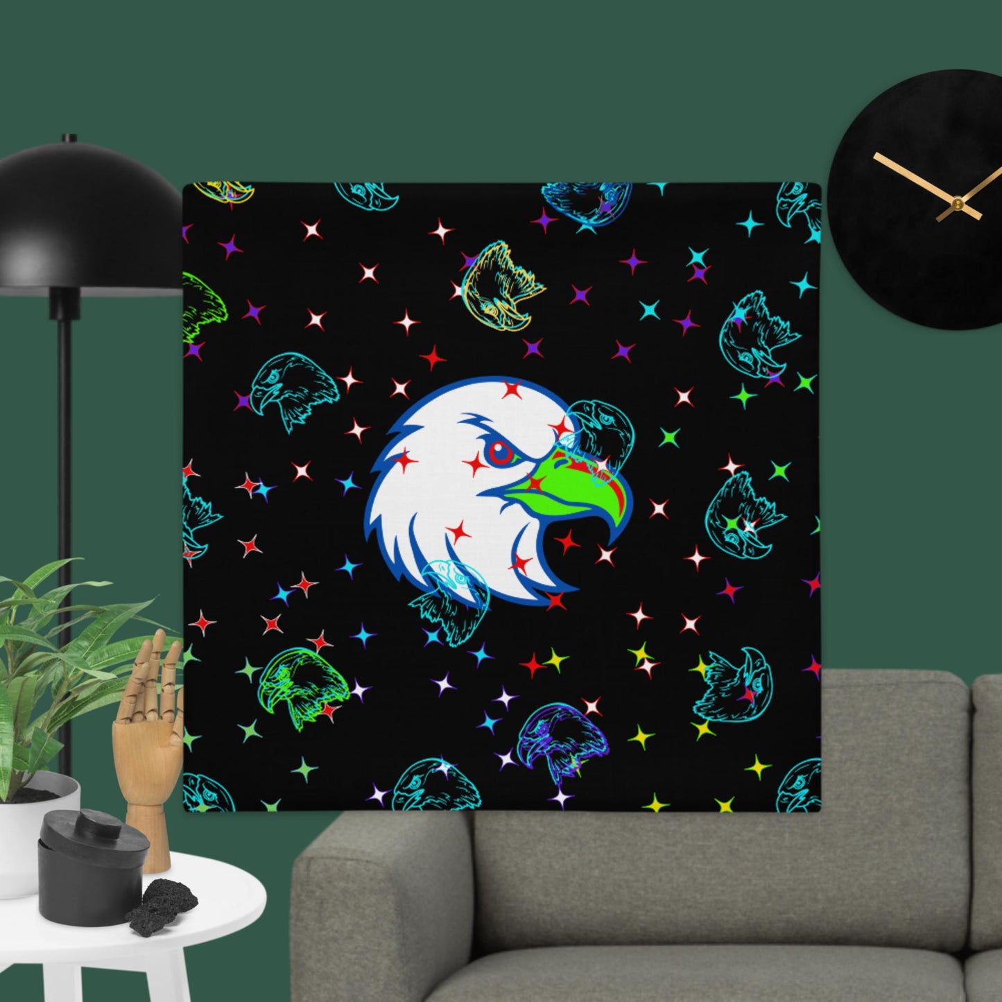 Bald-Head Eagle's, Star's Eagle's, USA, Premium Pillow Case