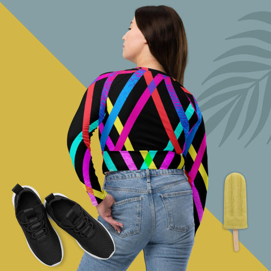 Designs Colorful, Parallels Lines, , Recycled long-sleeve crop top