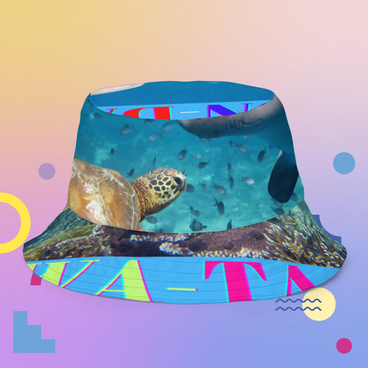 Dolphin and Turtle, Under-Water, Fishes, UN-DA WA-TA,  Reversible bucket hat