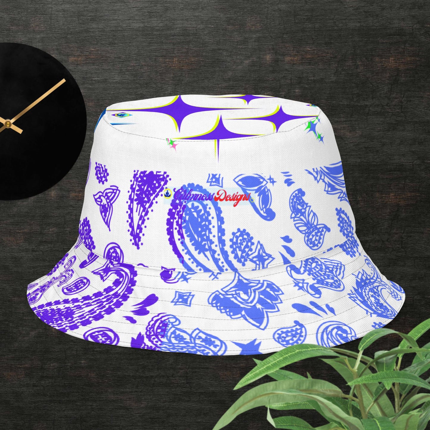 Sparkling Stars, Parsley, Bandana,  Reversible bucket hat