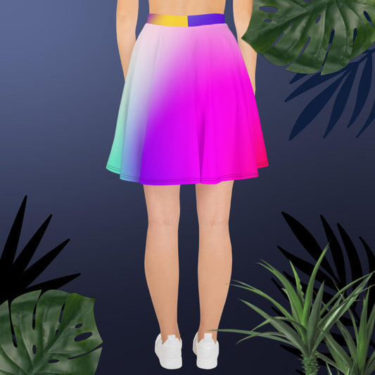 Abstract Mesh Gradient Illustration,  Skater Skirt