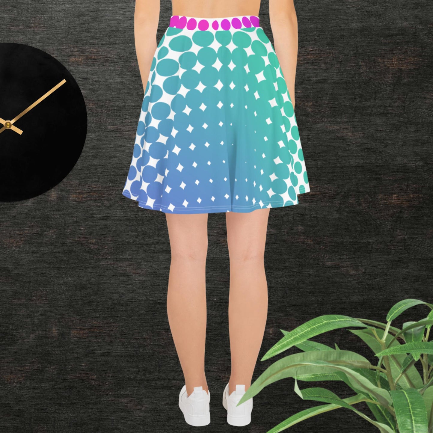 Halftone Gradient Square, Skater Skirt