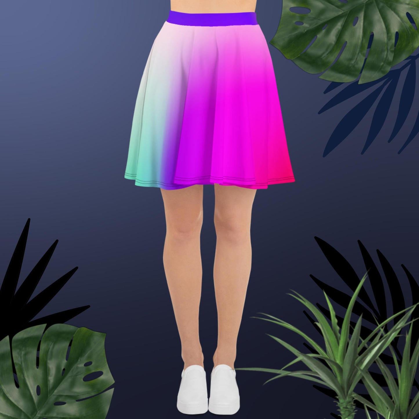 Abstract Mesh Gradient Illustration,  Skater Skirt