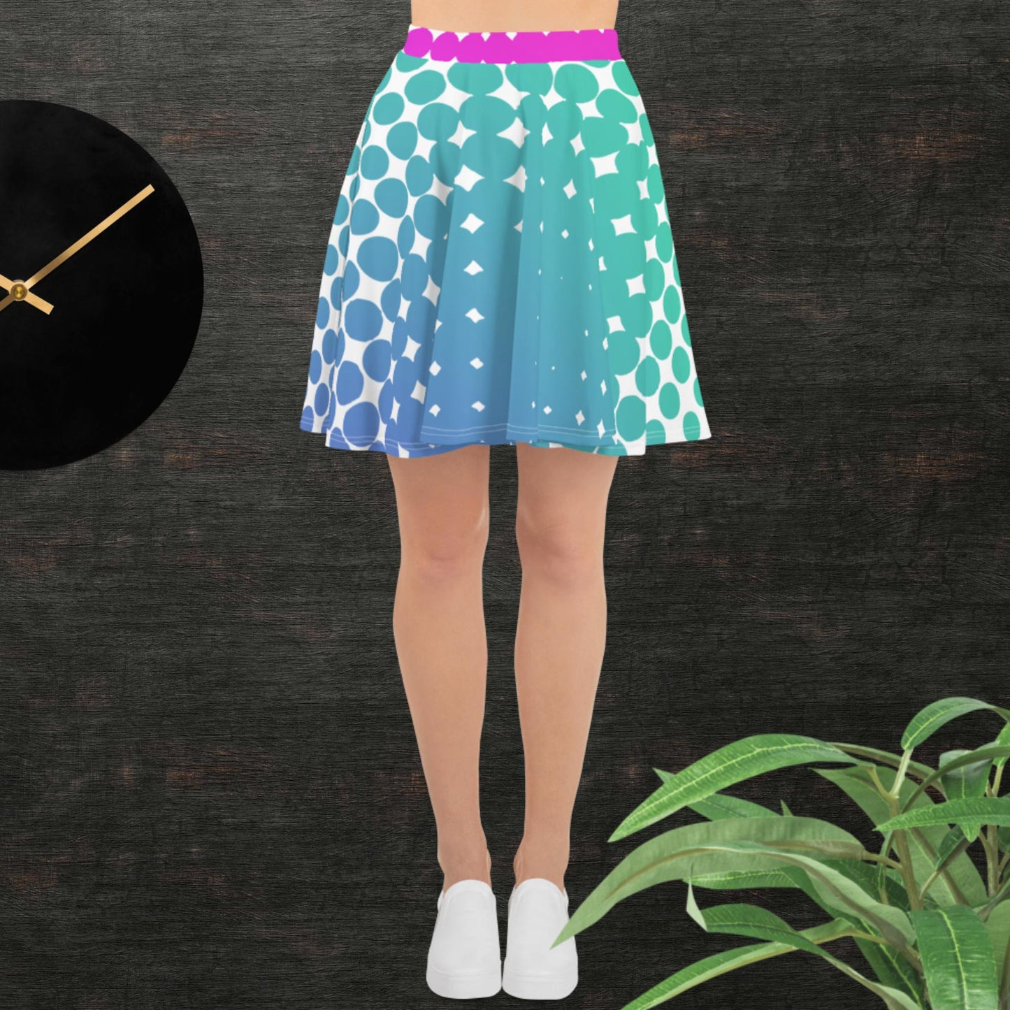 Halftone Gradient Square, Skater Skirt