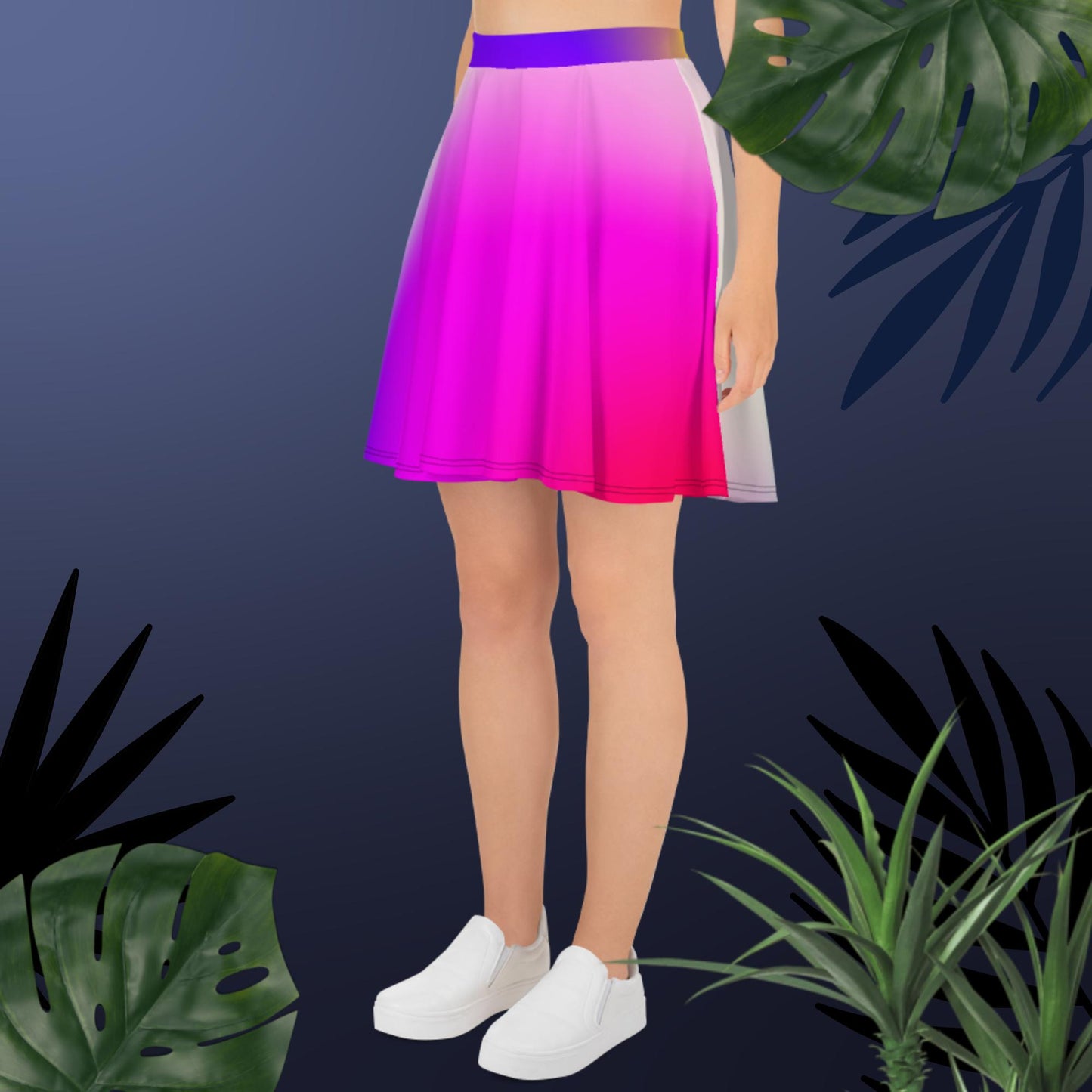 Abstract Mesh Gradient Illustration,  Skater Skirt