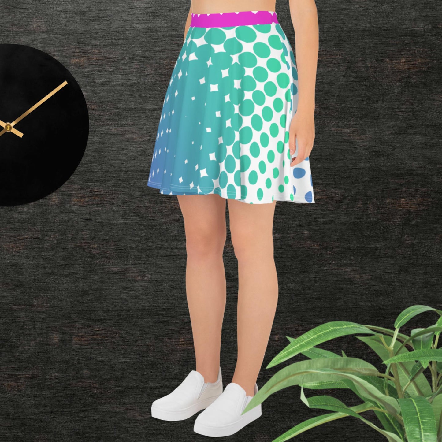 Halftone Gradient Square, Skater Skirt