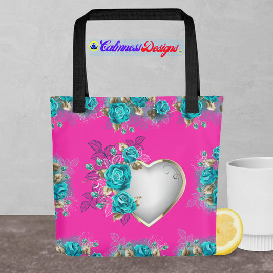 Heart  With Roses An Silk Lace, Tote bag