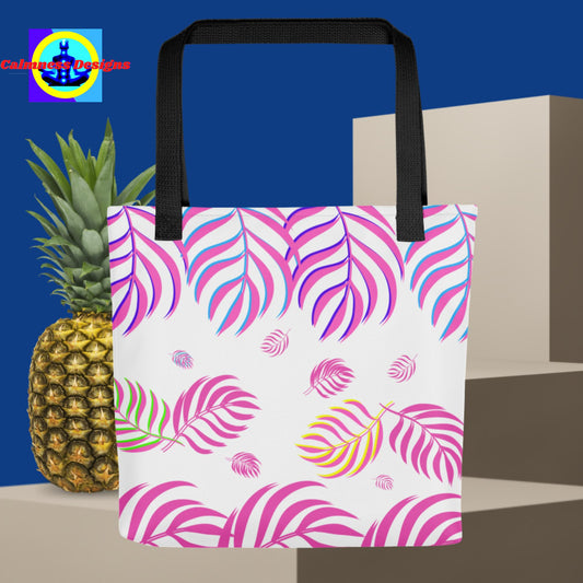 Pink October Leaves Areca Palm Tote bag