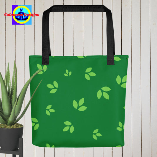 Green Yoga Leaves, Tote bag