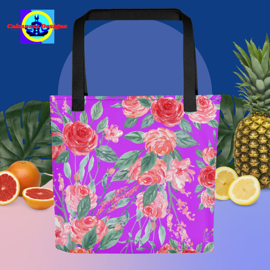 Valentines Water-Color Flowers, Tote bag