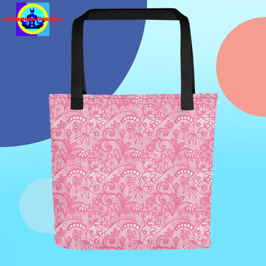 Pink Lace, Designer's Styles,  Tote bag