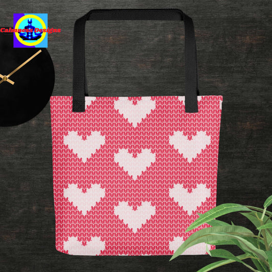 Knitted Hearts, Tote bag