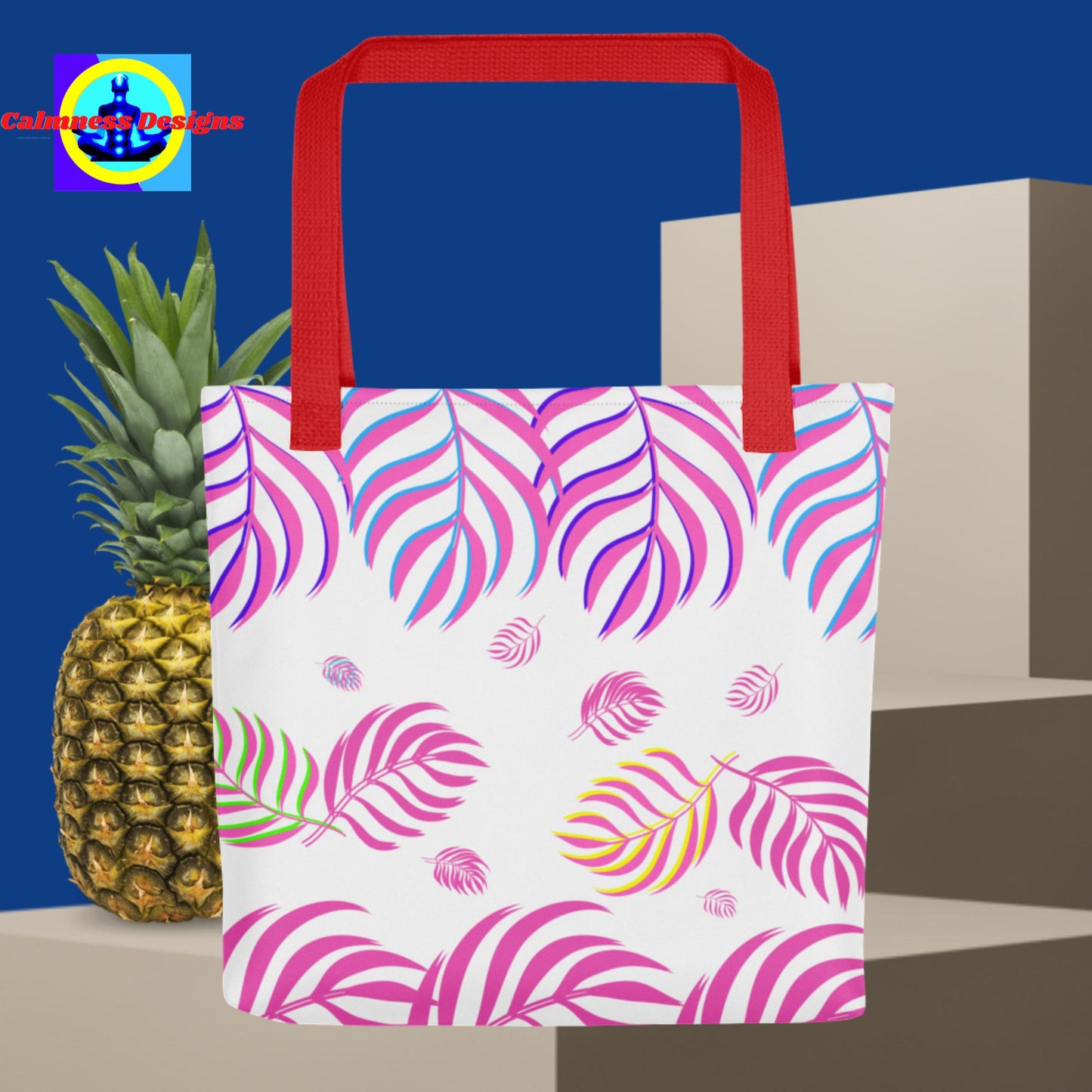 Pink October Leaves Areca Palm Tote bag