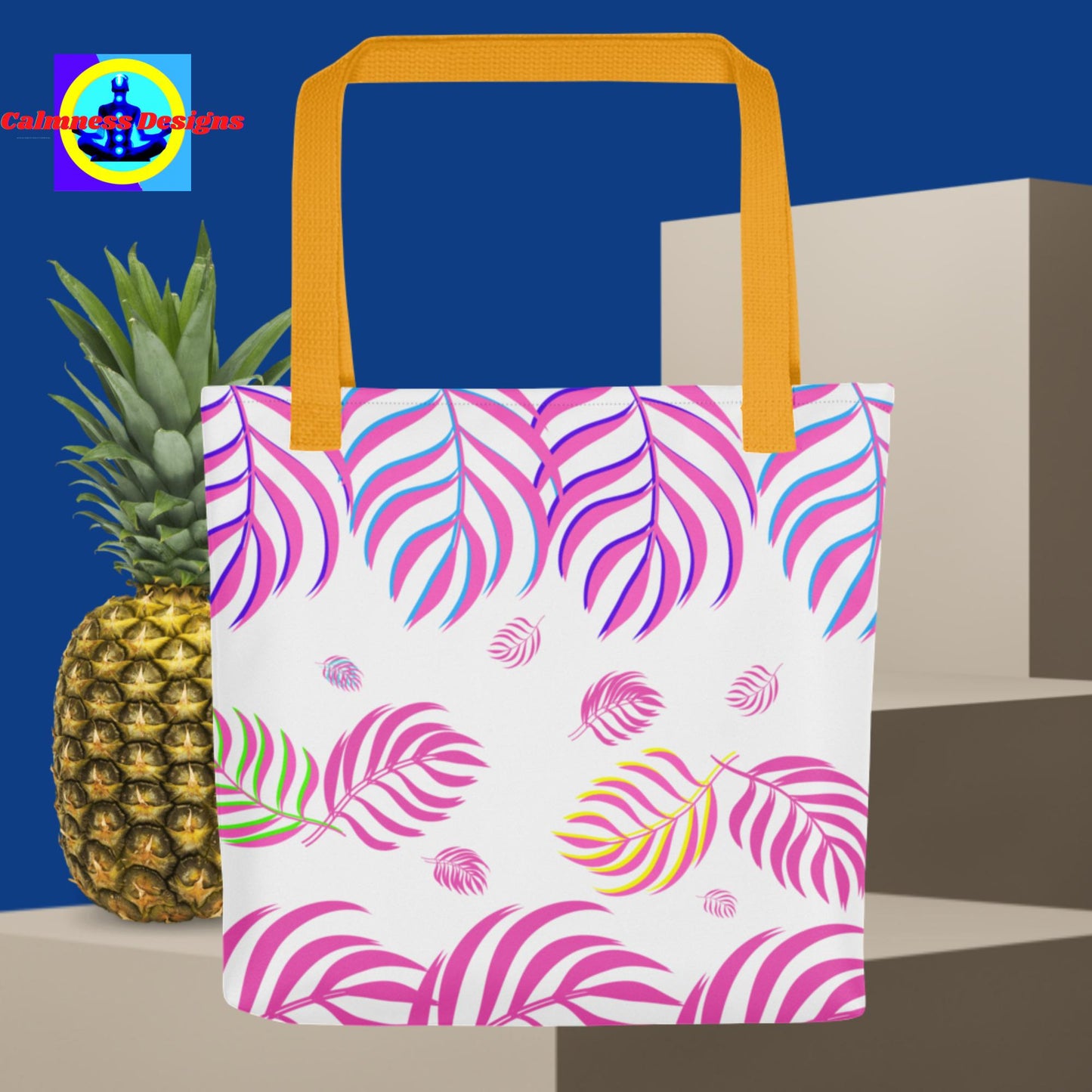 Pink October Leaves Areca Palm Tote bag