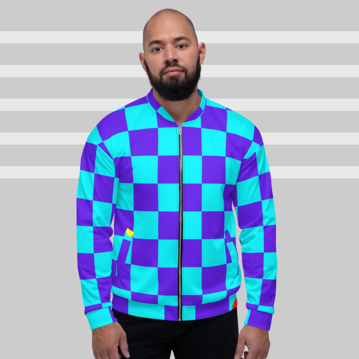 Checkered, Master Piece, Unisex Bomber Jacket