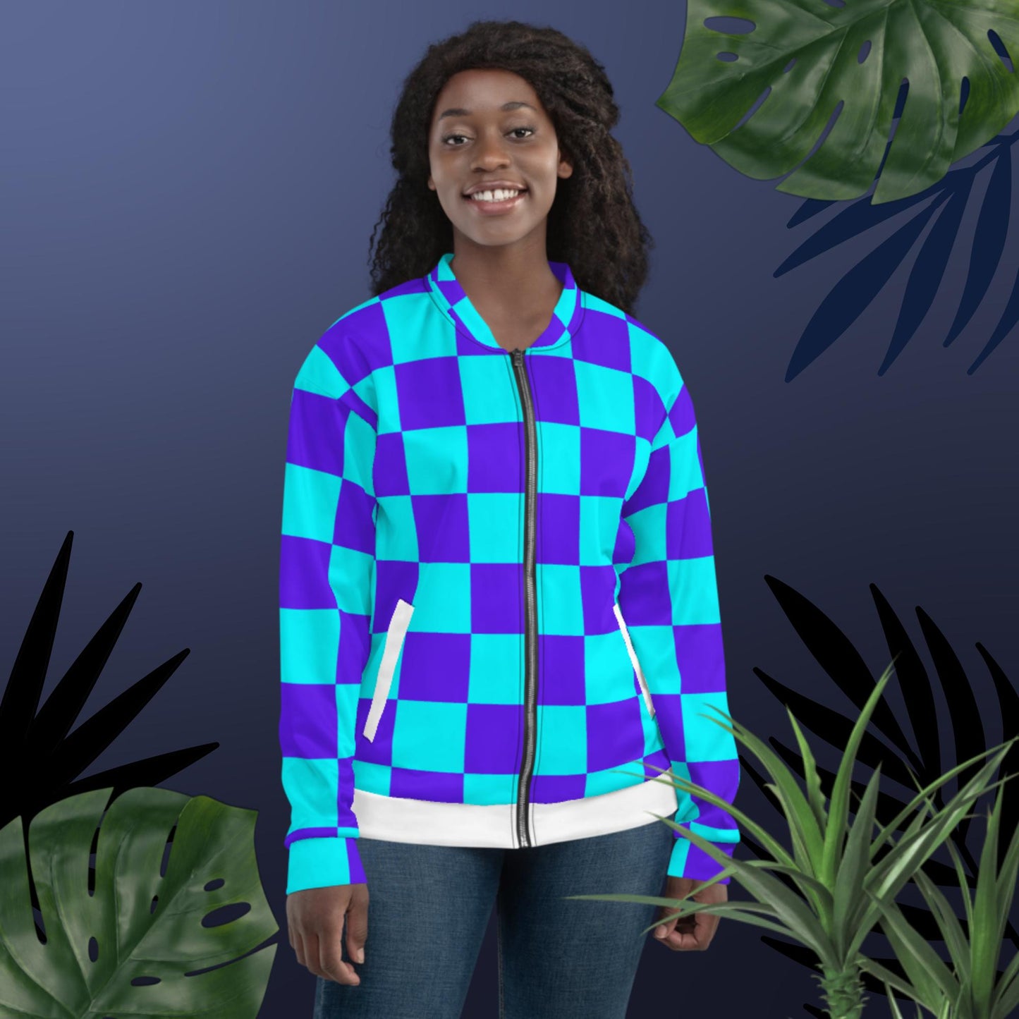 Checkered, Master Piece,  Unisex Bomber Jacket