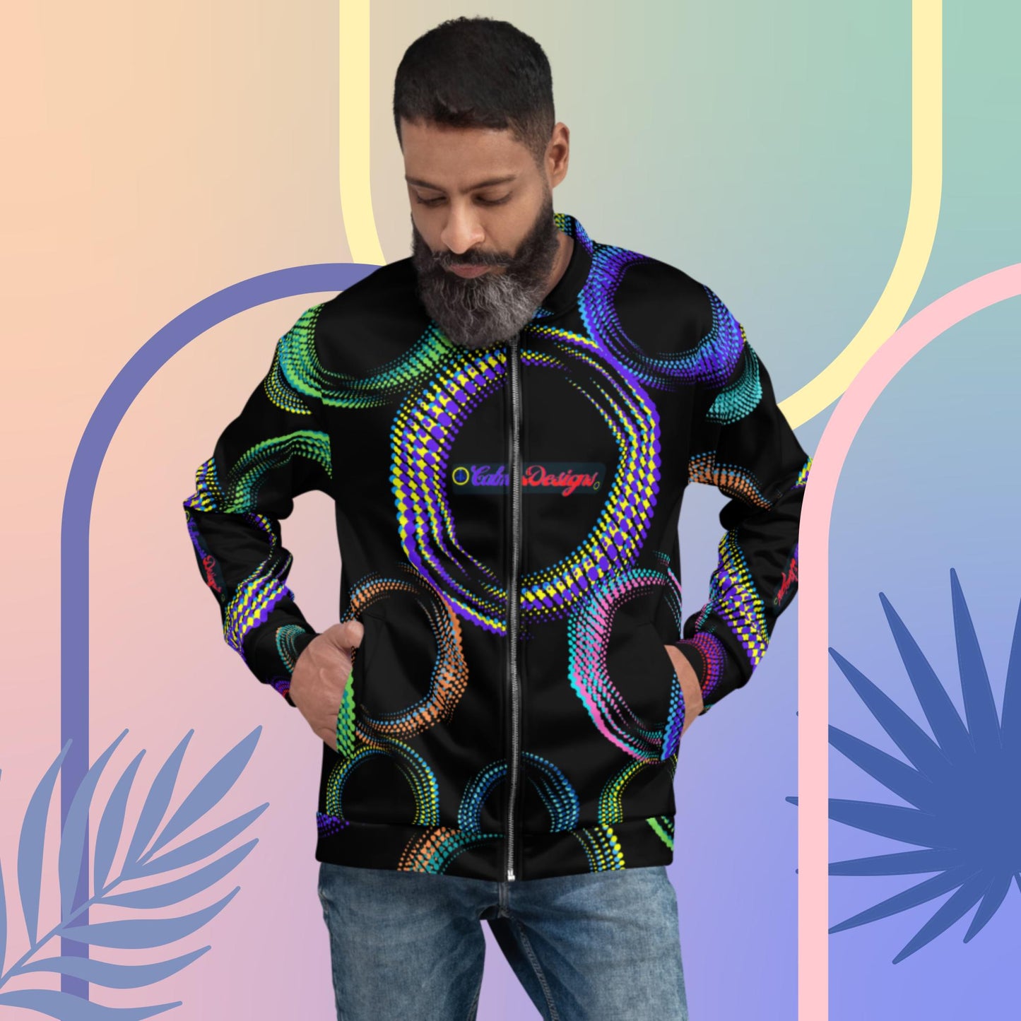 Rings Of The Universe, Unisex Bomber Jacket