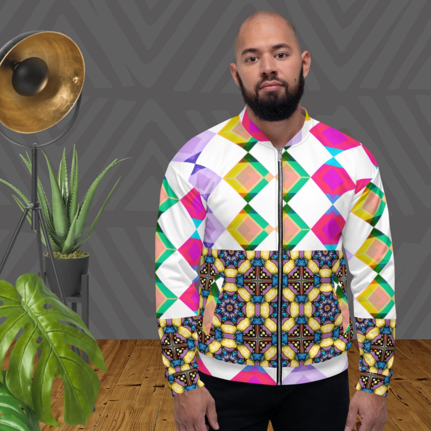 Kaleidoscope Geometric, Unisex Bomber Jacket