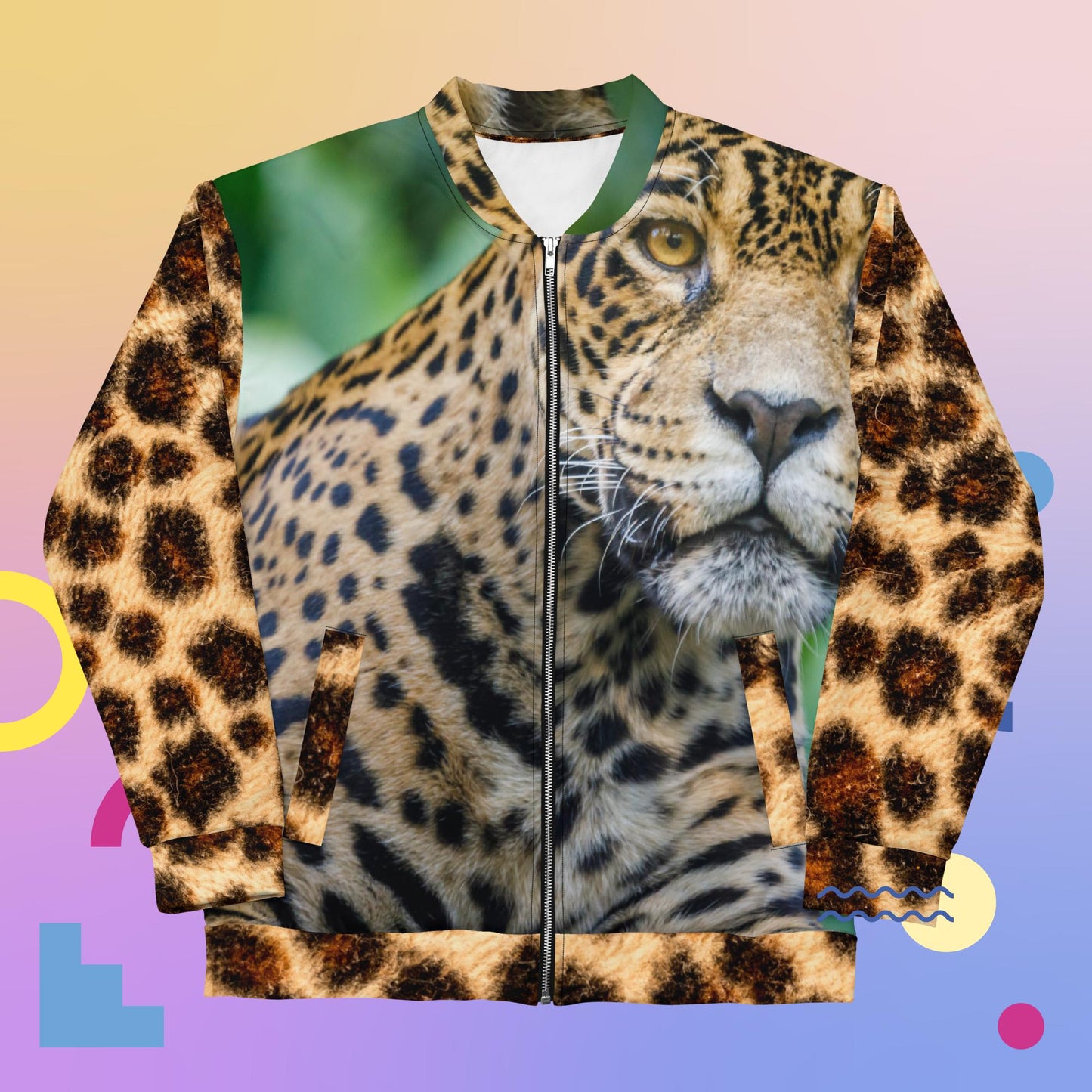 Jaguar Looking, Wetlands, Brazil,  Unisex Bomber Jacket