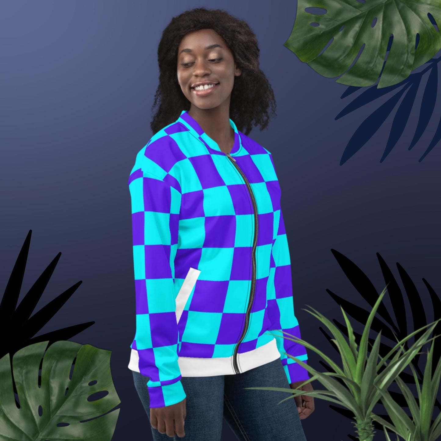 Checkered, Master Piece,  Unisex Bomber Jacket