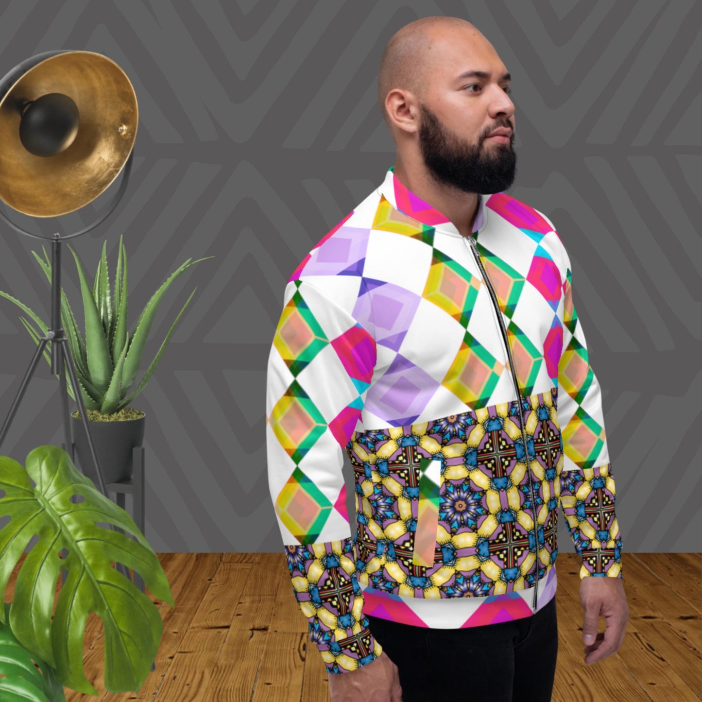 Kaleidoscope Geometric, Unisex Bomber Jacket